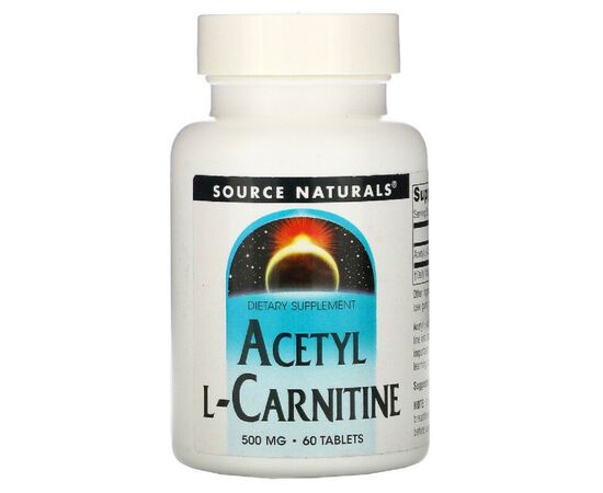 Витаминно-минеральный комплекс Source Naturals Ацетил-L-Карнитин 500 мг, Acetyl L-Carnitine, 60 таблеток (SNS-00499)