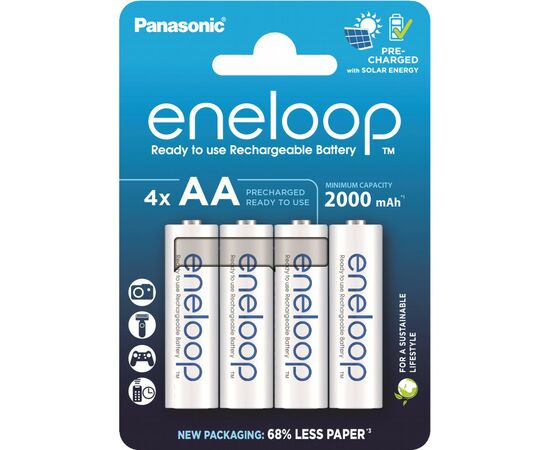 Акумулятор Panasonic AA Eneloop 2000mAh NI-MH * 4 (BK-3MCDE/4CP)