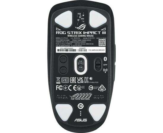 Мишка ASUS ROG Strix Impact III Wireless/Bluetooth Black (90MP03D0-BMUA00), зображення 6 Мишка ASUS ROG Strix Impact III Wireless/Bluetooth Black (90MP03D0-BMUA00), зображення 6