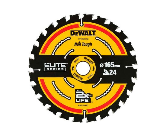 Круг відрізний DeWALT ELITE EXTREME, 165х20х24, кут заточування 18 гр. (DT10624)