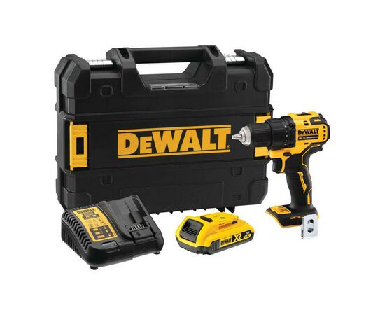 Шуруповерт DeWALT XR Li-Ion 18 В, 2Ah, 65 Нм, 450-1650 об/хв, вага 1.1 кг, TSTAK (DCD708D1T)