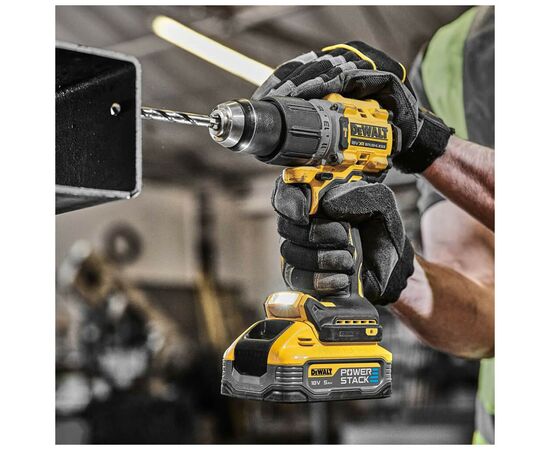 Шуруповерт DeWALT XR Li-Ion PowerStack 18 В, 2x5Ah, 90 Нм, 0-650/0-2000 об/мин, TSTAK (DCD805H2T), изображение 8 Шуруповерт DeWALT XR Li-Ion PowerStack 18 В, 2x5Ah, 90 Нм, 0-650/0-2000 об/мин, TSTAK (DCD805H2T), изображение 8