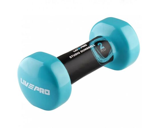 Гантель LivePro Studio Dumbbell LP8076-2 вініл блакитний Уні 2кг (2020301000040)