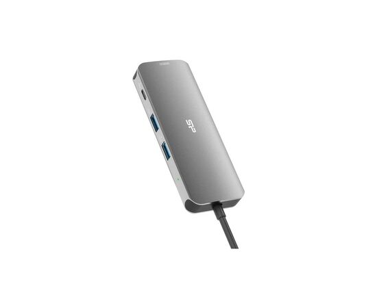 Концентратор Silicon Power USB-C 8-in-1 SR30 Silver Aluminum (SPU3C08DOCSR300G), изображение 3 Концентратор Silicon Power USB-C 8-in-1 SR30 Silver Aluminum (SPU3C08DOCSR300G), изображение 3