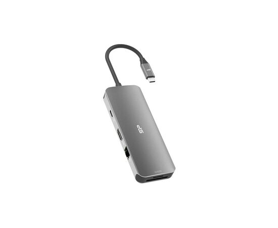 Концентратор Silicon Power USB-C 8-in-1 SR30 Silver Aluminum (SPU3C08DOCSR300G), изображение 4 Концентратор Silicon Power USB-C 8-in-1 SR30 Silver Aluminum (SPU3C08DOCSR300G), изображение 4