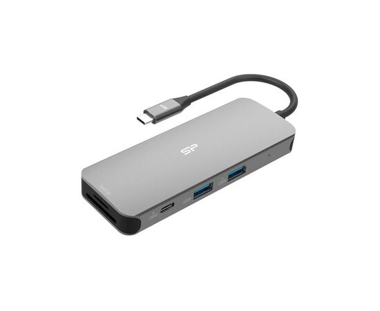 Концентратор Silicon Power USB-C 8-in-1 SR30 Silver Aluminum (SPU3C08DOCSR300G)