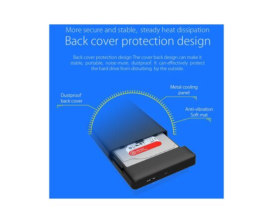 Карман внешний Orico HDD 2588US3-V1-BK-BP (HC380374), изображение 6 Карман внешний Orico HDD 2588US3-V1-BK-BP (HC380374), изображение 6