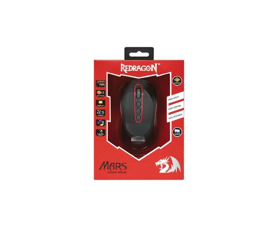 Мышка Redragon Mars TFT USB Black-Red (74846), изображение 12 Мышка Redragon Mars TFT USB Black-Red (74846), изображение 12