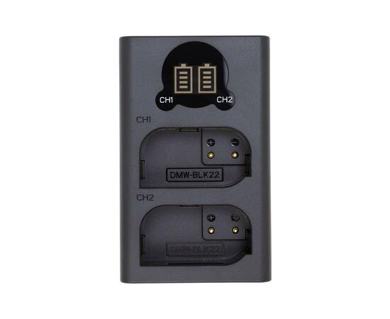 Зарядний пристрій для фото PowerPlant Panasonic DL-BLK22 для двох акумуляторів (CH980376)