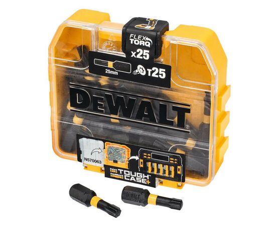 Набор бит DeWALT EXTREME FLEXTORQ, Torx, T25, L= 25 мм, 25 шт, TOUGH CASE (DT70558T)