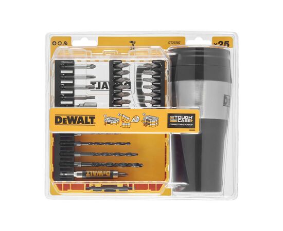 Набор сверл и бит DeWALT Phillips, Pozidriv,Torx,Pz3, L=25, 50 мм,25 шт, ToughCase, термокружка (DT70707), изображение 3 Набор сверл и бит DeWALT Phillips, Pozidriv,Torx,Pz3, L=25, 50 мм,25 шт, ToughCase, термокружка (DT70707), изображение 3
