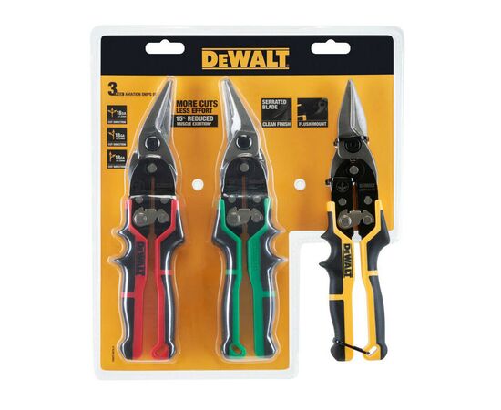 Ножницы по металлу DeWALT ERGO Aviation, 3 шт, L250 мм. (DWHT14676-0), изображение 3 Ножницы по металлу DeWALT ERGO Aviation, 3 шт, L250 мм. (DWHT14676-0), изображение 3