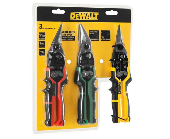 Ножницы по металлу DeWALT ERGO Aviation, 3 шт, L250 мм. (DWHT14676-0), изображение 4 Ножницы по металлу DeWALT ERGO Aviation, 3 шт, L250 мм. (DWHT14676-0), изображение 4