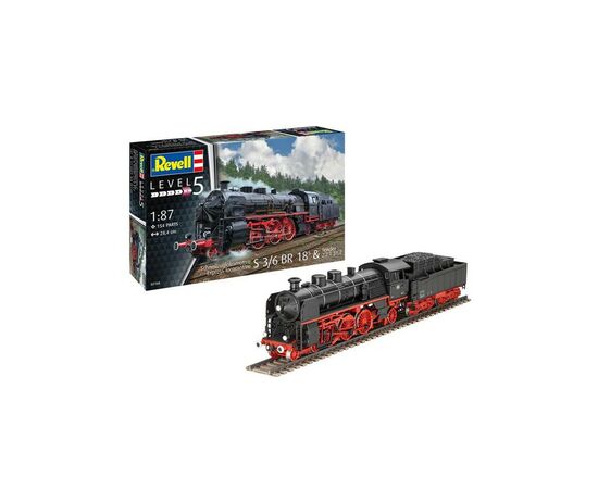 Сборная модель Revell Экспресс локомотив S3/6 BR18 с тендером 5 масштаб 1:87 (RVL-02168)