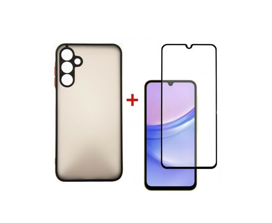 Чохол до мобільного телефона Dengos Kit for OPPO A18 case + glass (Black) (DG-KM-06)