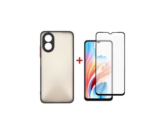 Чохол до мобільного телефона Dengos Kit for OPPO A38 case + glass (Black) (DG-KM-05)