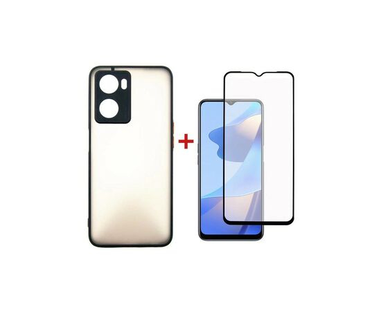 Чехол для мобильного телефона Dengos Kit for OPPO A57s case + glass (Black) (DG-KM-35)