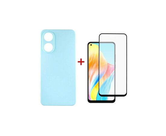 Чехол для мобильного телефона Dengos Kit for OPPO A78 4g case + glass (ice blue) (DG-KM-04)