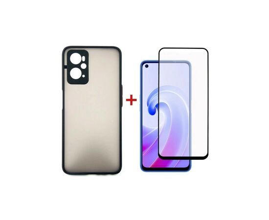 Чехол для мобильного телефона Dengos Kit for OPPO A96 4G case + glass (Black) (DG-KM-38)