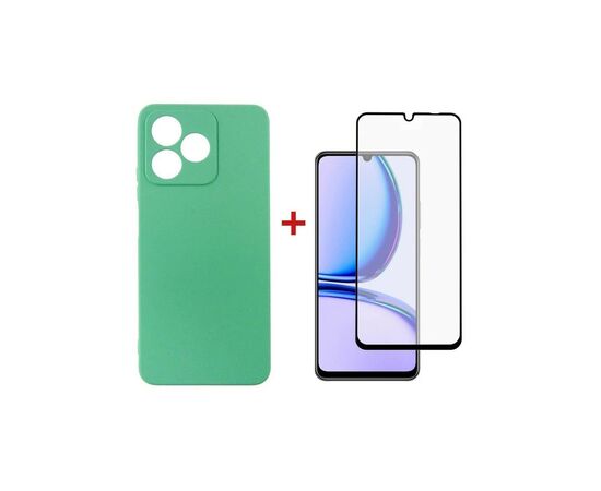 Чехол для мобильного телефона Dengos Kit for Realme C51 case + glass (Mint) (DG-KM-61)
