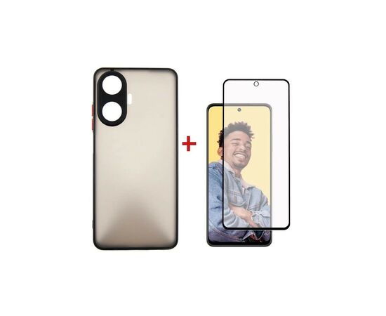 Чохол до мобільного телефона Dengos Kit for Realme C55 case + glass (Black) (DG-KM-34)