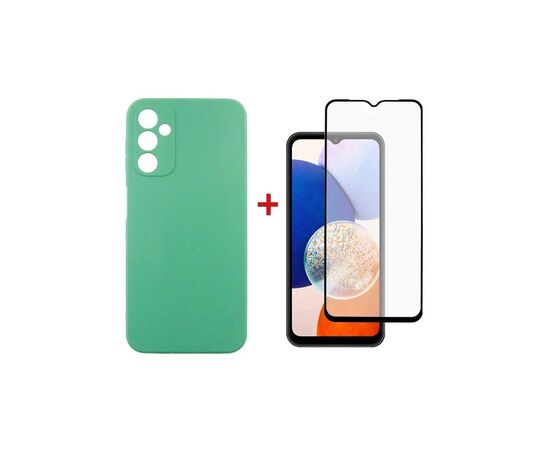 Чохол до мобільного телефона Dengos Kit for Samsung Galaxy A14 5G case + glass (Mint) (DG-KM-14)