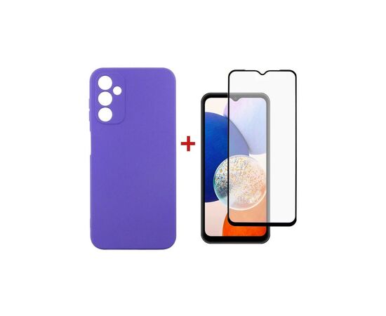 Чехол для мобильного телефона Dengos Kit for Samsung Galaxy A14 5G case + glass (Purple) (DG-KM-13)