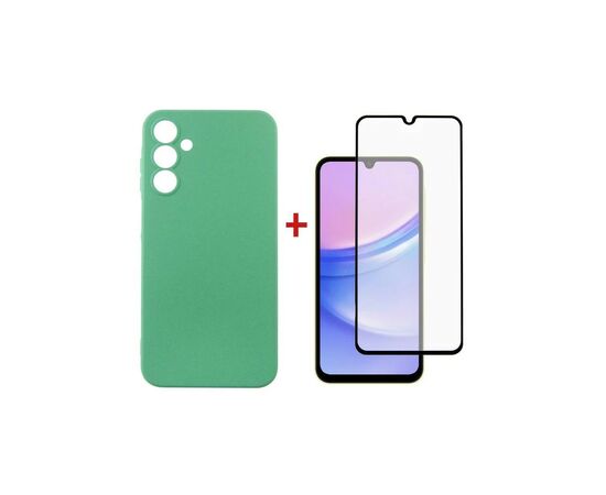 Чохол до мобільного телефона Dengos Kit for Samsung Galaxy A15 case + glass (Mint) (DG-KM-59)