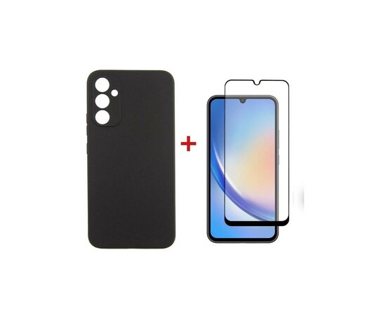 Чохол до мобільного телефона Dengos Kit for Samsung Galaxy A34 5G case + glass (Black) (DG-KM-41)