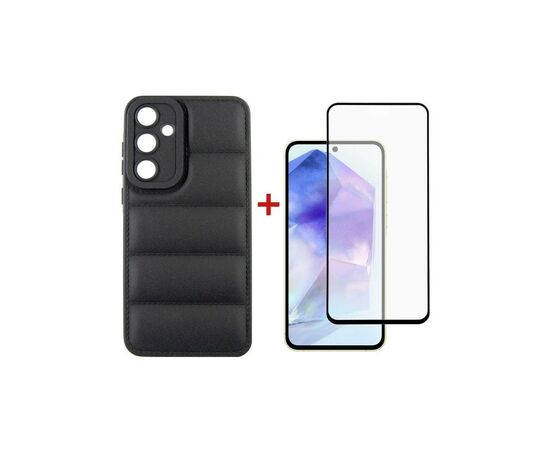 Чохол до мобільного телефона Dengos Kit for Samsung Galaxy A55 5G case + glass (Black) (DG-KM-57)