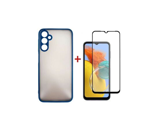Чохол до мобільного телефона Dengos Kit for Samsung Galaxy M14 case + glass (Blue) (DG-KM-16)