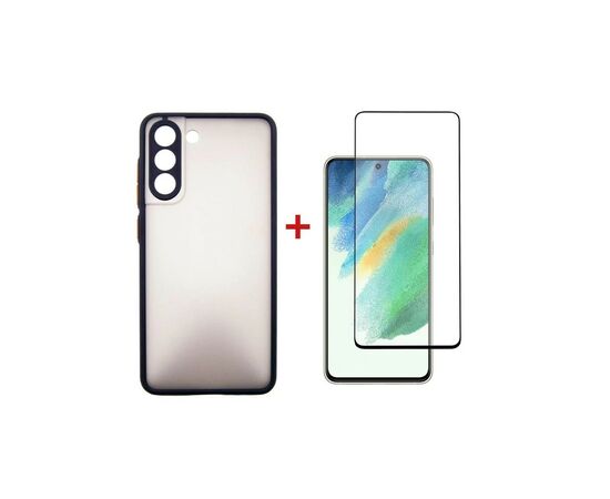 Чехол для мобильного телефона Dengos Kit for Samsung Galaxy S21 FE case + glass (Black) (DG-KM-27)
