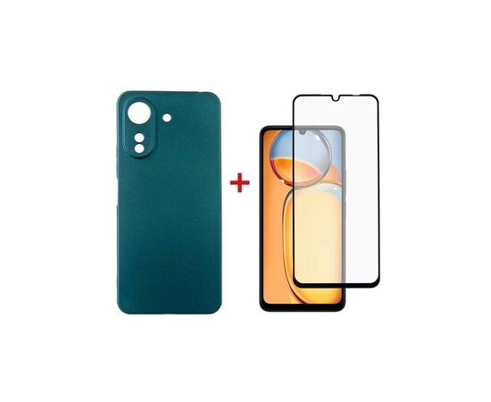 Чохол до мобільного телефона Dengos Kit for Xiaomi Redmi 13C case + glass (Green) (DG-KM-54)