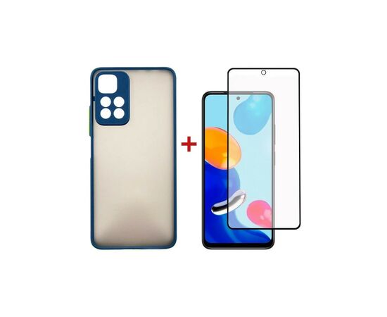 Чехол для мобильного телефона Dengos Kit for Xiaomi Redmi Note 11 Pro case + glass (Blue) (DG-KM-31)