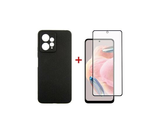 Чохол до мобільного телефона Dengos Kit for Xiaomi Redmi Note 12 4G case + glass (Black) (DG-KM-44)