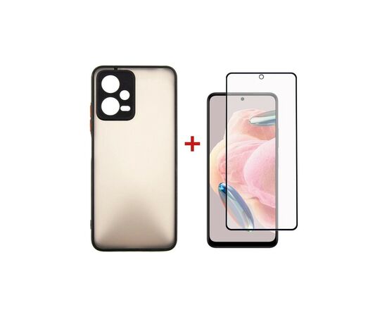 Чохол до мобільного телефона Dengos Kit for Xiaomi Redmi Note 12 5g case + glass (Black) (DG-KM-28)