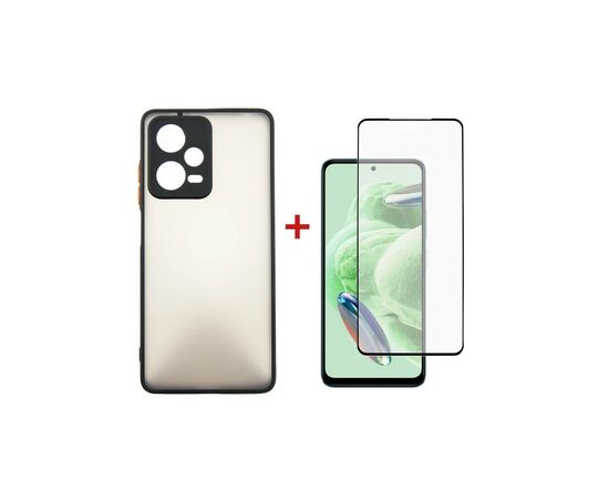 Чохол до мобільного телефона Dengos Kit for Xiaomi Redmi Note 12 Pro 5g case + glass (Black) (DG-KM-30)
