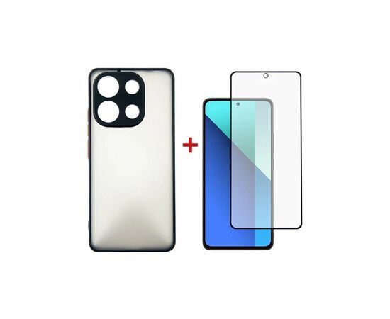 Чохол до мобільного телефона Dengos Kit for Xiaomi Redmi Note 13 4G case + glass (Black) (DG-KM-66)