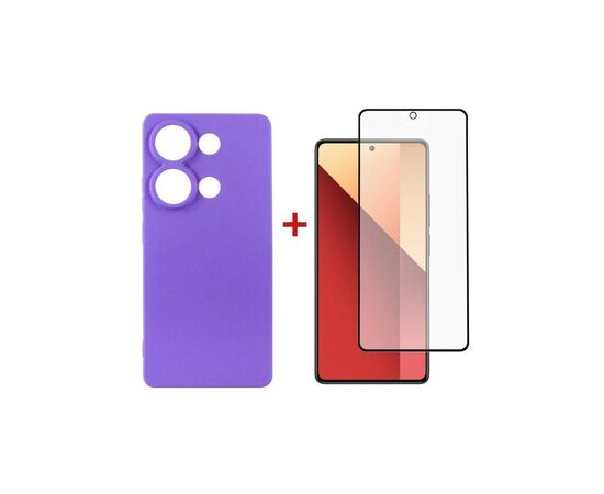 Чехол для мобильного телефона Dengos Kit for Xiaomi Redmi Note 13 Pro 4G case + glass (Purple) (DG-KM-64)