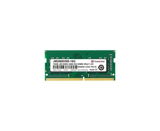 Модуль пам'яті для ноутбука SoDIMM DDR4 16GB 2666 MHz Transcend (JM2666HSE-16G)