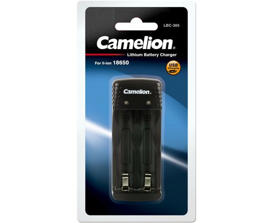 Зарядний пристрій для акумуляторів Camelion Lithium-ion charger for 2x Li-Ion 18650, Input DC 5V-1A (LBC-305)