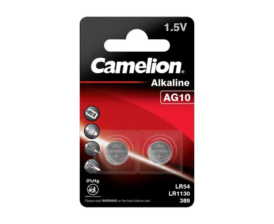 Батарейка AG10 / LR54 Alkaline * 2 Camelion (AG10-BP2)
