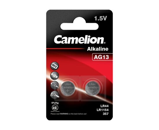 Батарейка AG13 / LR44 Alkaline * 2 Camelion (AG13-BP2)