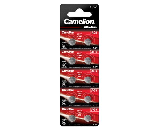 Батарейка AG7 / LR57 / LR927 / 395 Alkaline * 10 Camelion (AG7-BP10)