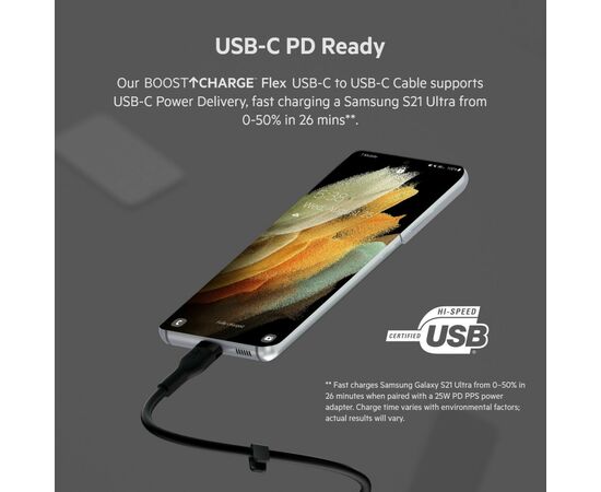 Дата кабель USB-C to USB-C 2.0m 60W Belkin (CAB009BT2MBK), изображение 9 Дата кабель USB-C to USB-C 2.0m 60W Belkin (CAB009BT2MBK), изображение 9