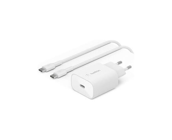 Зарядное устройство Belkin USB-С 25W PD PPS + cable USB-C 1m (WCA004VF1MWH-B6)