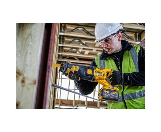 Сабельная пила DeWALT 54В XR FLEXVOLT Li-lon, 0 - 3000 ход/мин, 3.54 кг, TSTAK (без АКБ и ЗУ) (DCS389NT), изображение 8 Сабельная пила DeWALT 54В XR FLEXVOLT Li-lon, 0 - 3000 ход/мин, 3.54 кг, TSTAK (без АКБ и ЗУ) (DCS389NT), изображение 8