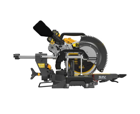 Торцовочная пила DeWALT 54В XR Li-lon 2x3Ah, 305x30 мм, 3800 об/мин, XPS, 23.2 кг (DCS781X2), изображение 7 Торцовочная пила DeWALT 54В XR Li-lon 2x3Ah, 305x30 мм, 3800 об/мин, XPS, 23.2 кг (DCS781X2), изображение 7