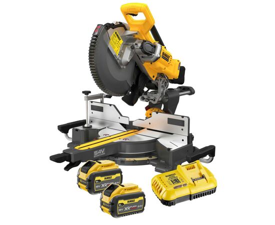 Торцовочная пила DeWALT 54В XR Li-lon 2x3Ah, 305x30 мм, 3800 об/мин, XPS, 23.2 кг (DCS781X2), изображение 8 Торцовочная пила DeWALT 54В XR Li-lon 2x3Ah, 305x30 мм, 3800 об/мин, XPS, 23.2 кг (DCS781X2), изображение 8