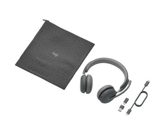 Навушники Logitech Zone 2 for Business Wireless/Bluetooth UC Graphite (981-001152), зображення 6 Навушники Logitech Zone 2 for Business Wireless/Bluetooth UC Graphite (981-001152), зображення 6